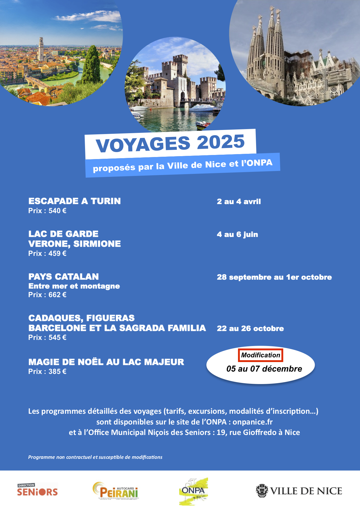 Affiche voyages 2025