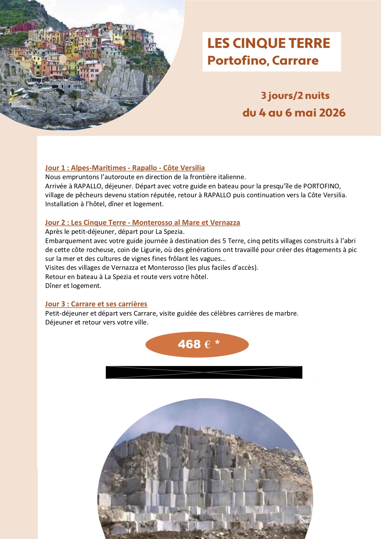 Descriptif voyage au Cinq Terre - page 1