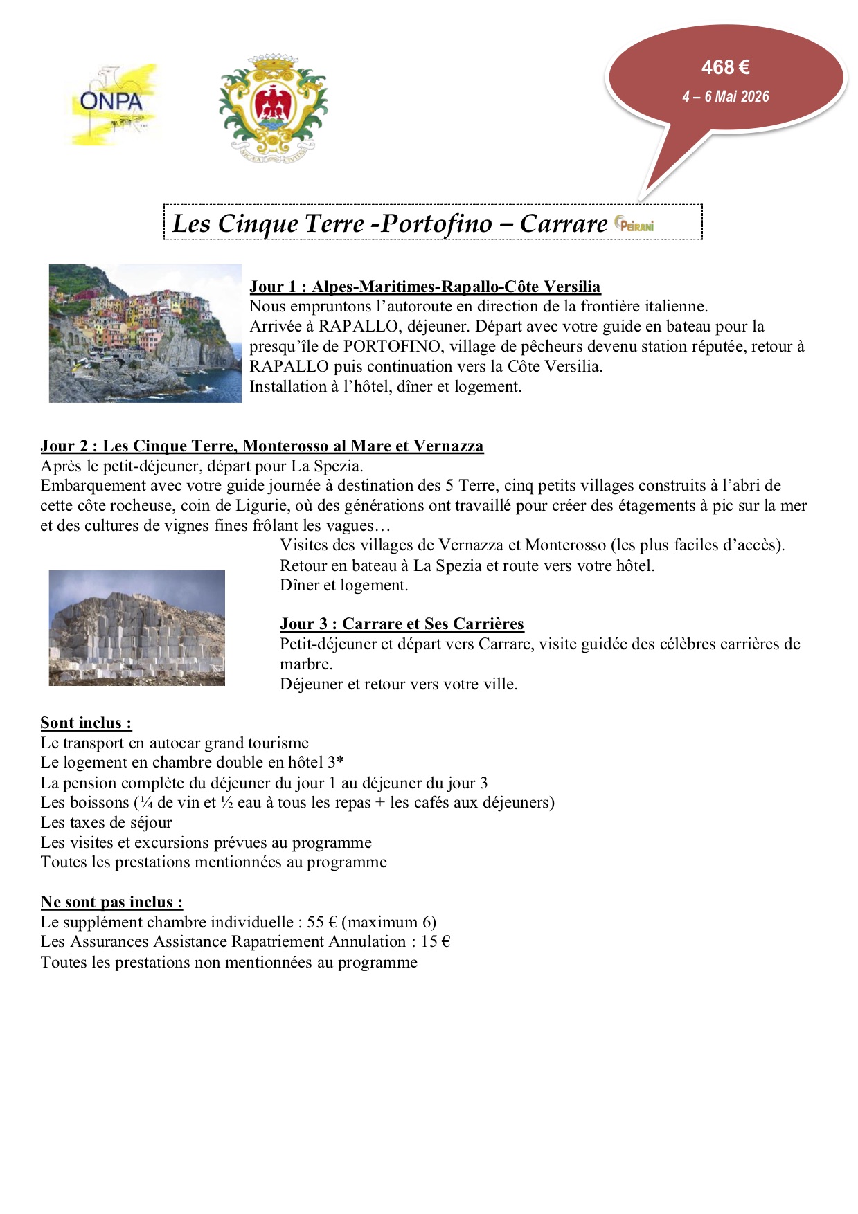 Descriptif voyage au Cinq Terre