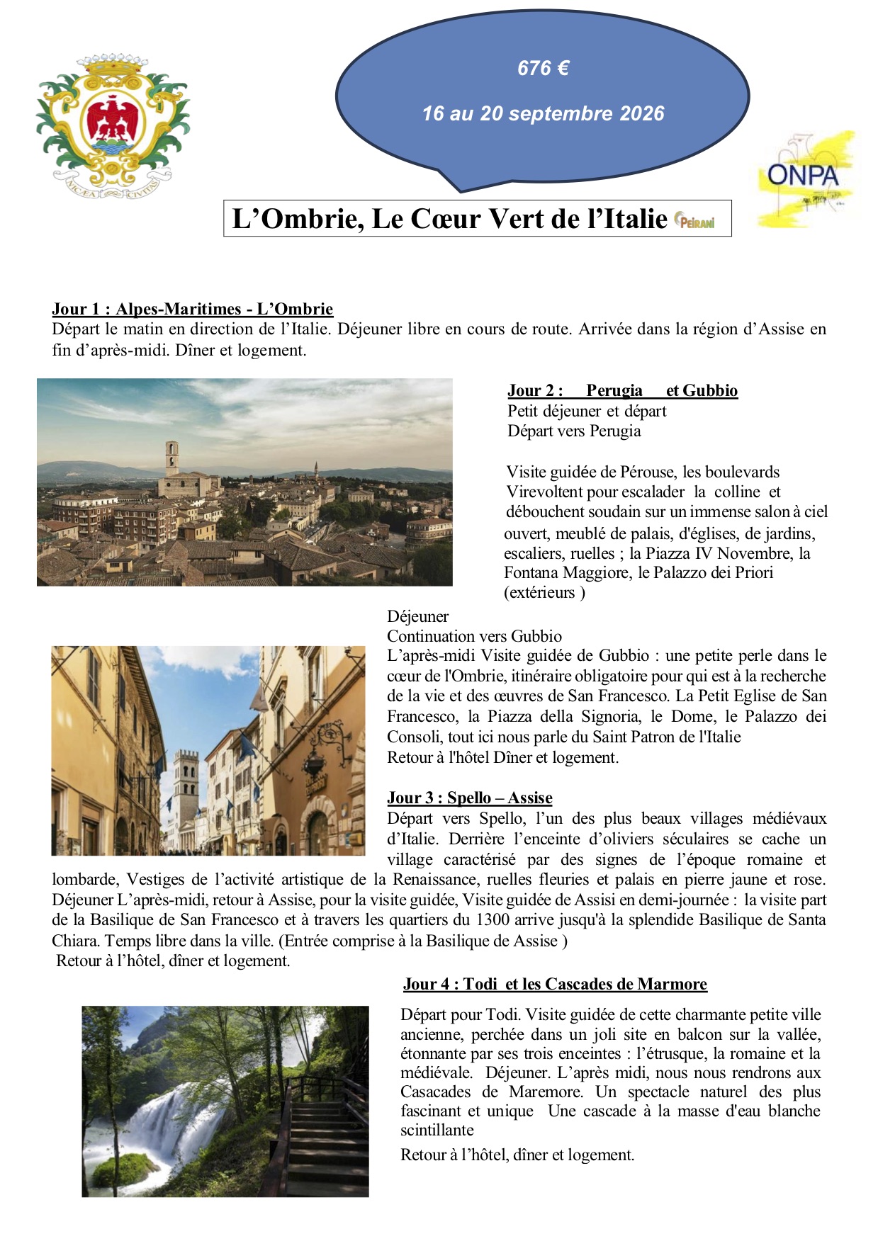 Descriptif voyage en Ombrie - page 1