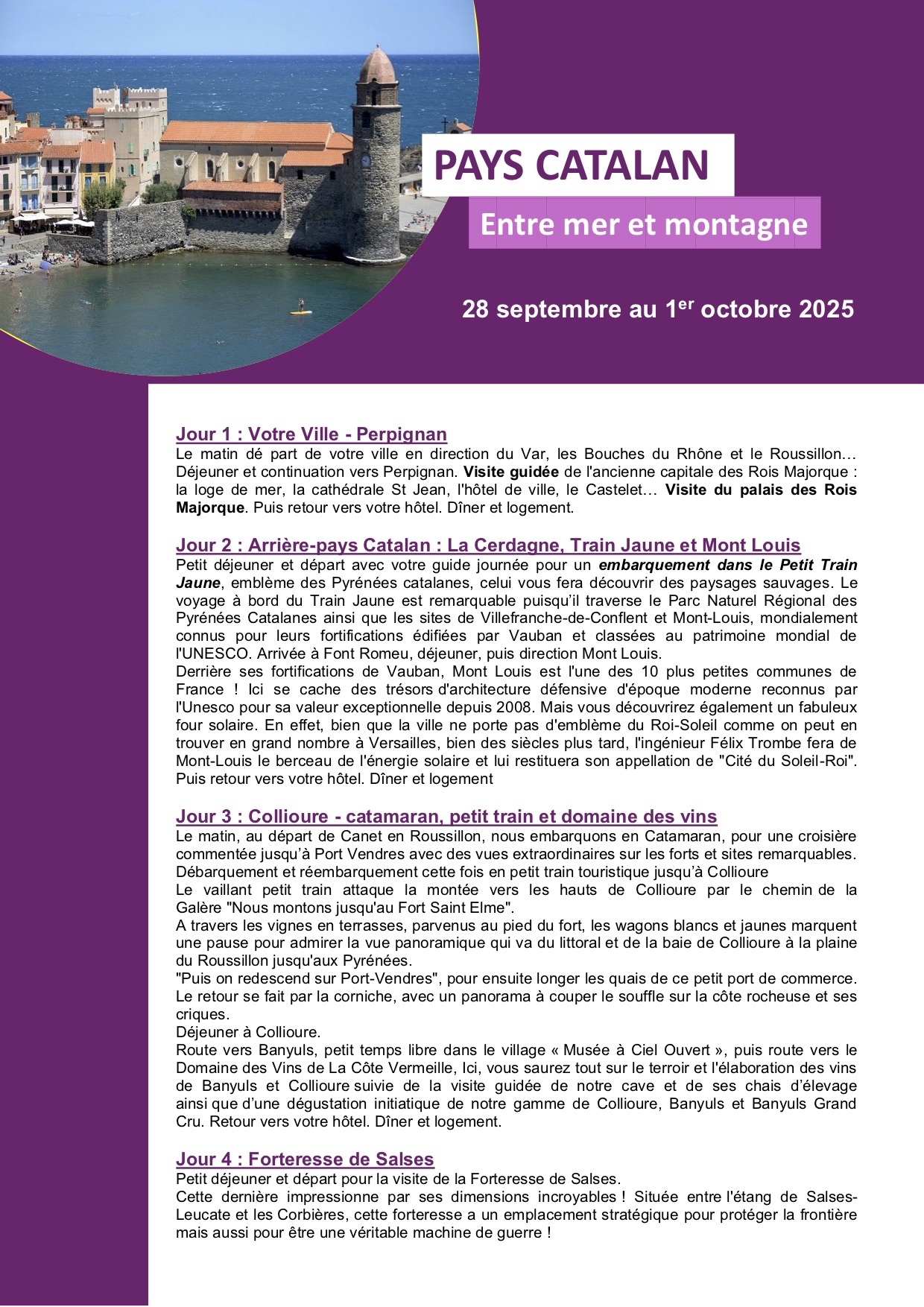 Descriptif voyage au Pays Catalan - page 1