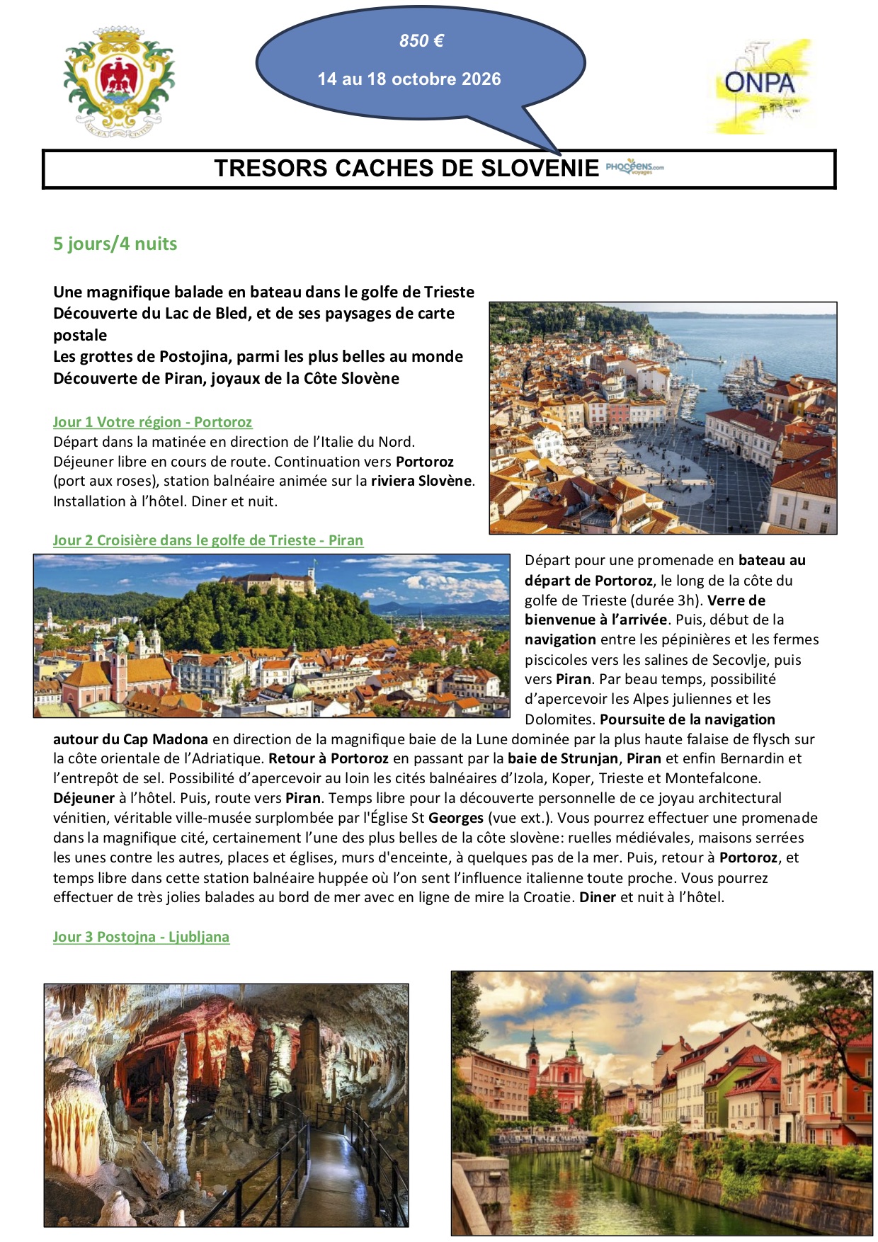 Descriptif voyage en Slovénie - page 1